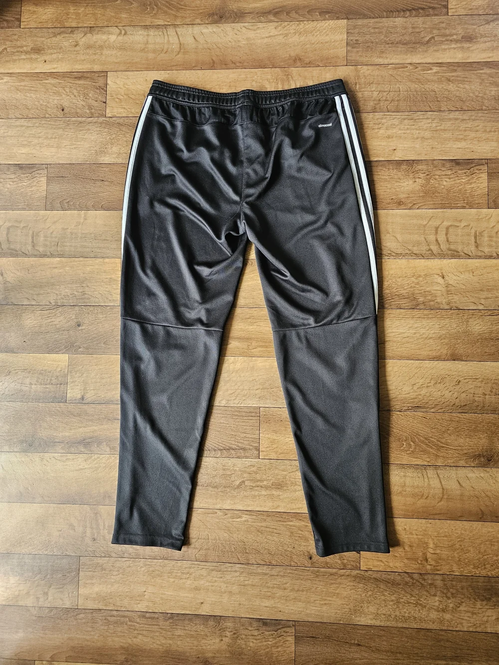 Adidas Black Athletic Track Pants with White Stripes